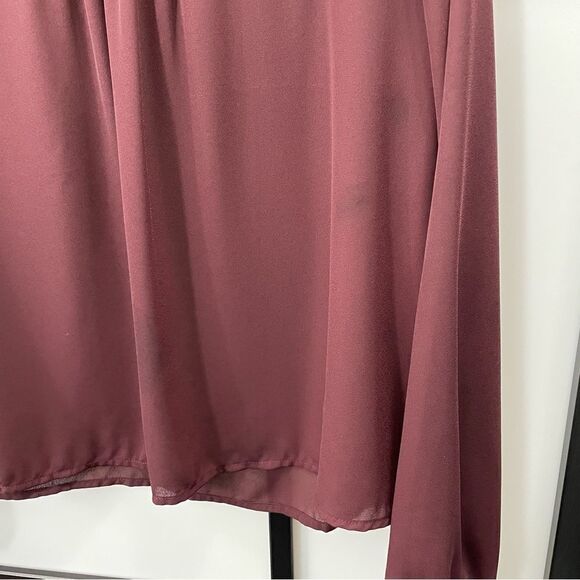 [XL] SWS Flowy Boho Burgundy Long Sleeve Blouse with Lace Details Women’… - Picture 15 of 15